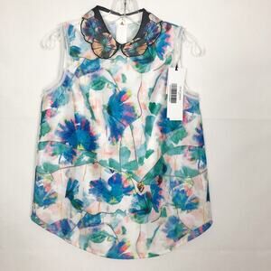 NWT Peacebird Floral Sleeveless Top Size Small